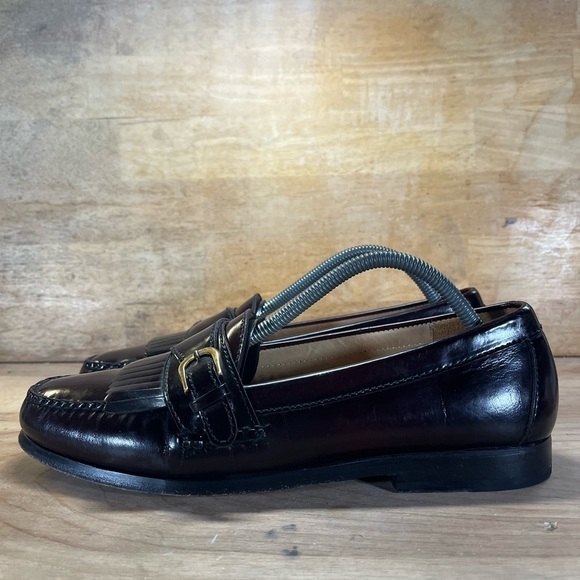 Cole Haan City Mens Sz 9.5 (D) Kiltie Monk Strap Loafers Shoes Cordovan Burgundy - Picture 3 of 8